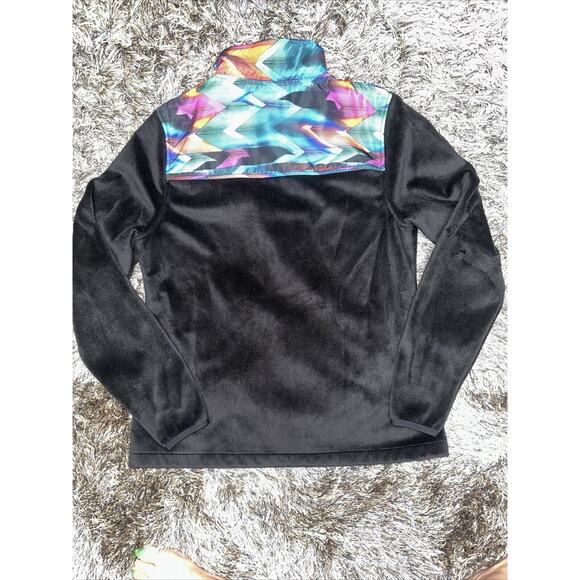 FILA VTG 80's Women's Velour Track Sport Jacket Full Zip Black Multicolor Sz S - Picture 6 of 7